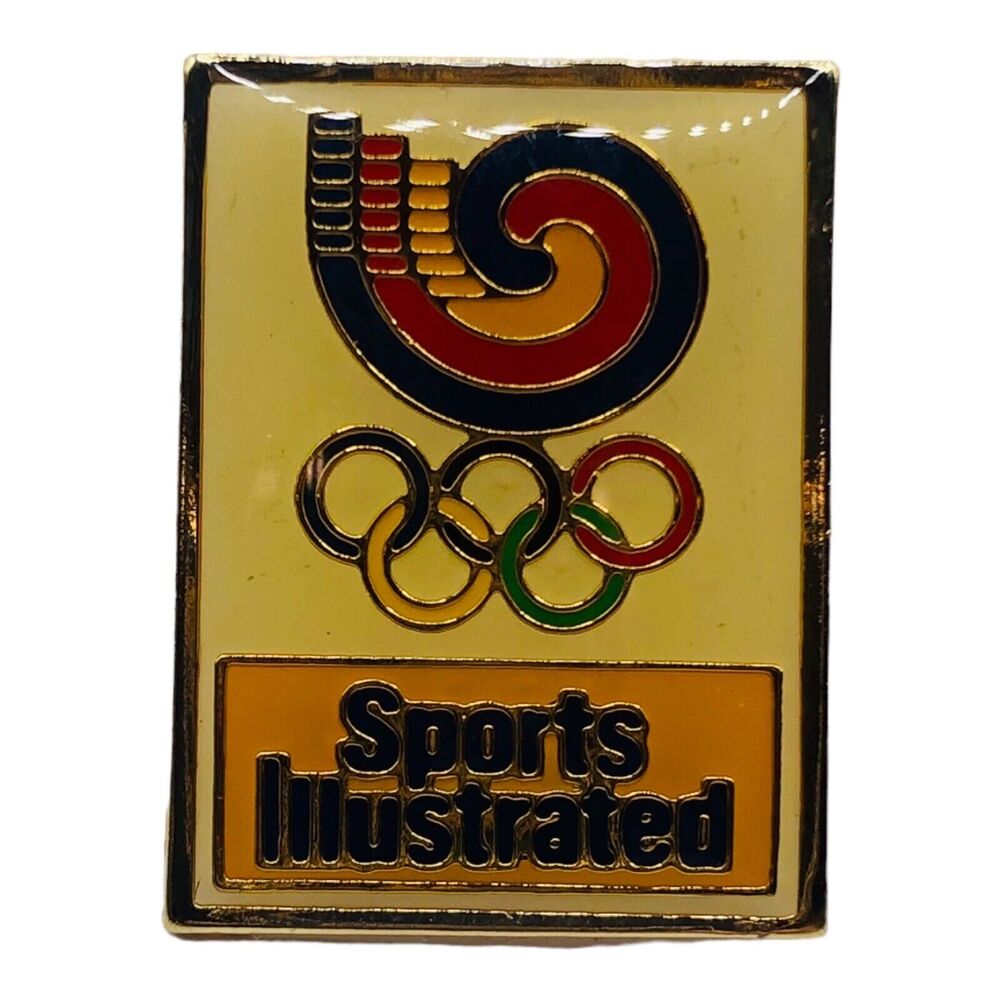 VTG Olympic Games Rings PIN Sports Illustrated Enamel Gold Tone Lapel Hat Tie